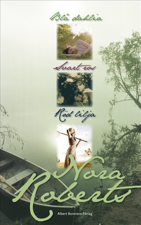 Blå dahlia. Svart ros. Röd lilja