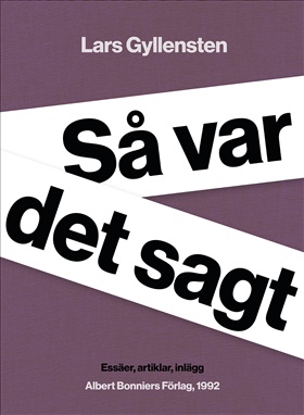 Så var det sagt