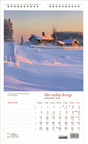 Vårt vackra Sverige almanacka 2016