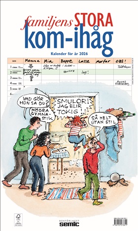 Familjens STORA kom-ihåg-kalender 2026