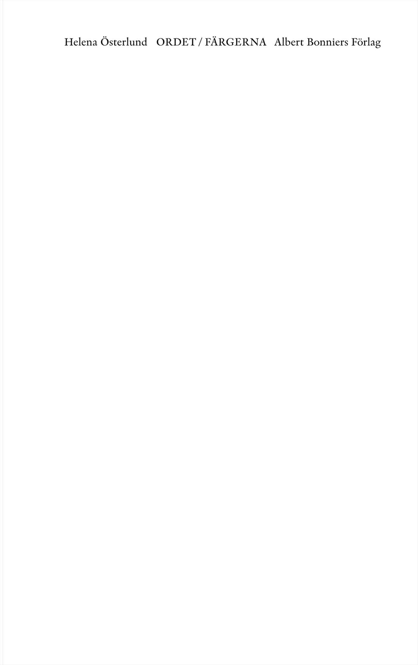 Omslag: Ordet och Färgerna