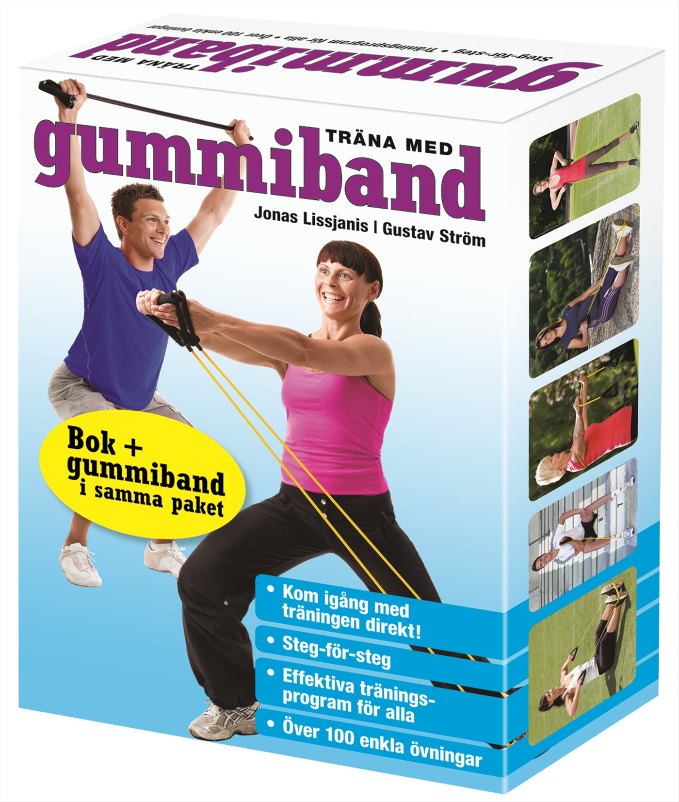 Omslag: Träna med gummiband (bok+kartong)