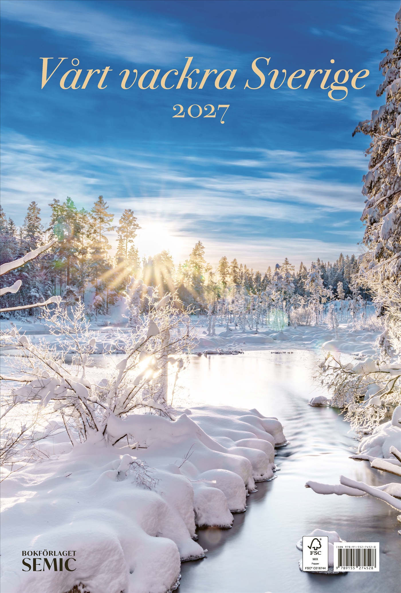Omslag: Vårt vackra Sverige. Almanacka 2027
