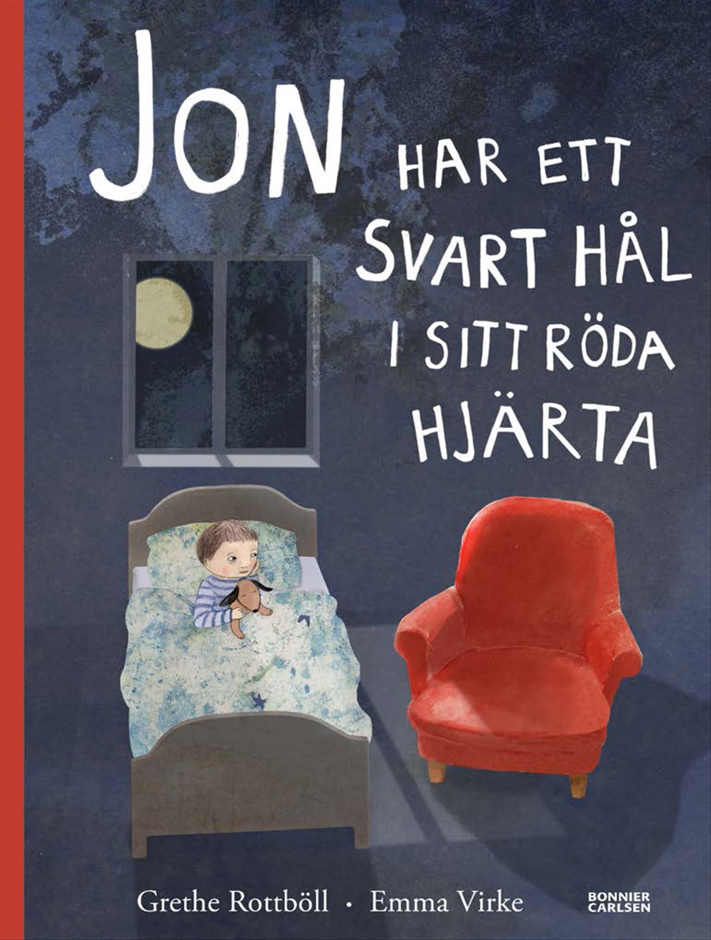 Omslag: Jon har ett svart hål i sitt röda hjärta
