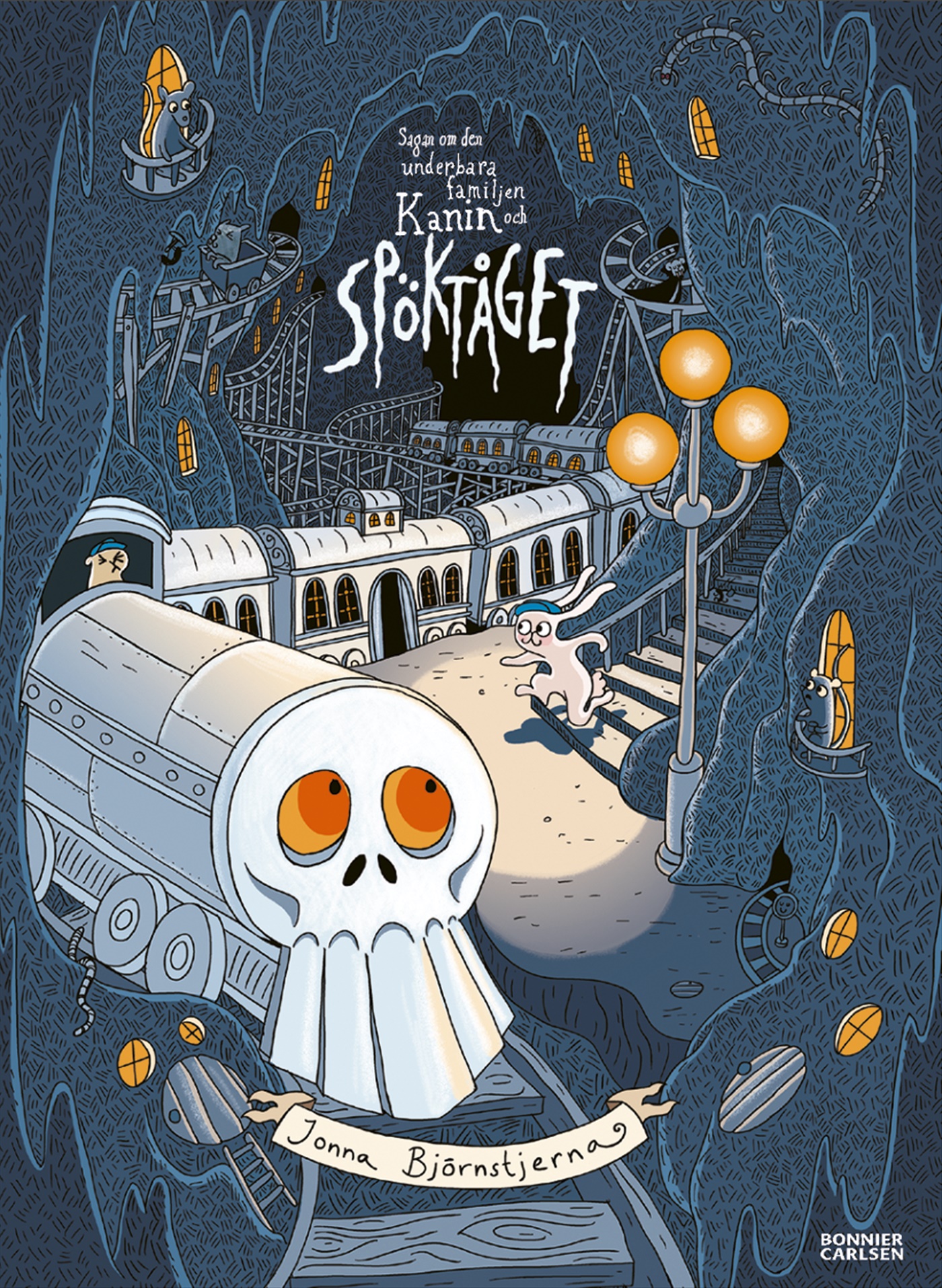 Omslag: Sagan om den underbara familjen Kanin och Spöktåget