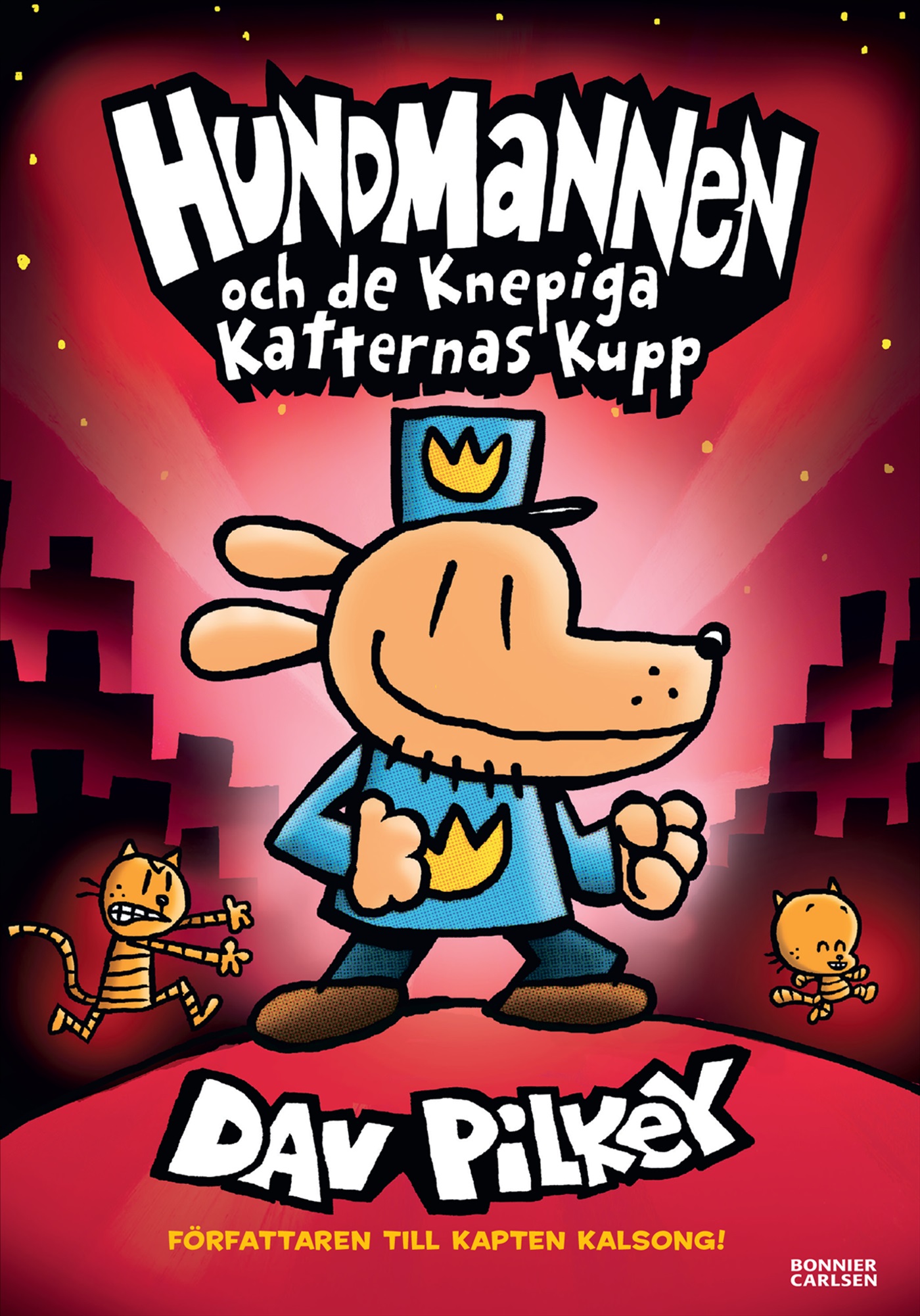 Omslag: Hundmannen och de knepiga katternas kupp