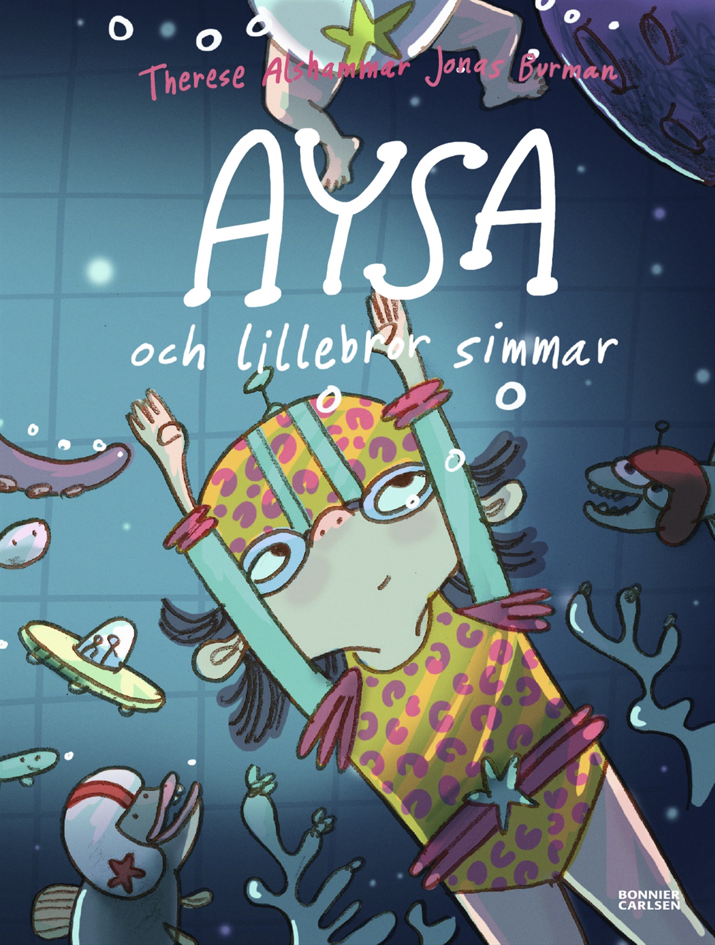 Omslag: Aysa och lillebror simmar