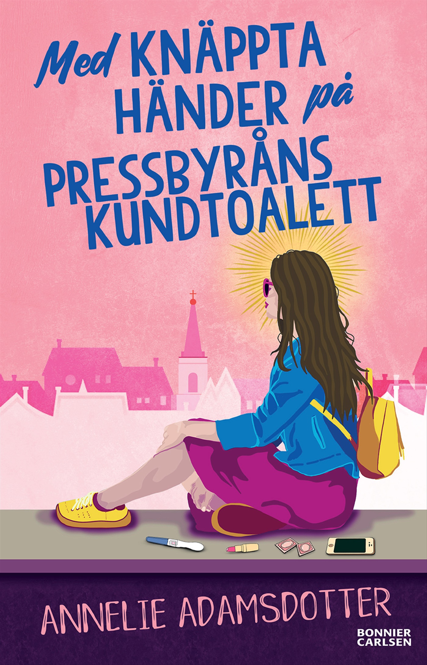 Omslag: Med knäppta händer på Pressbyråns kundtoalett