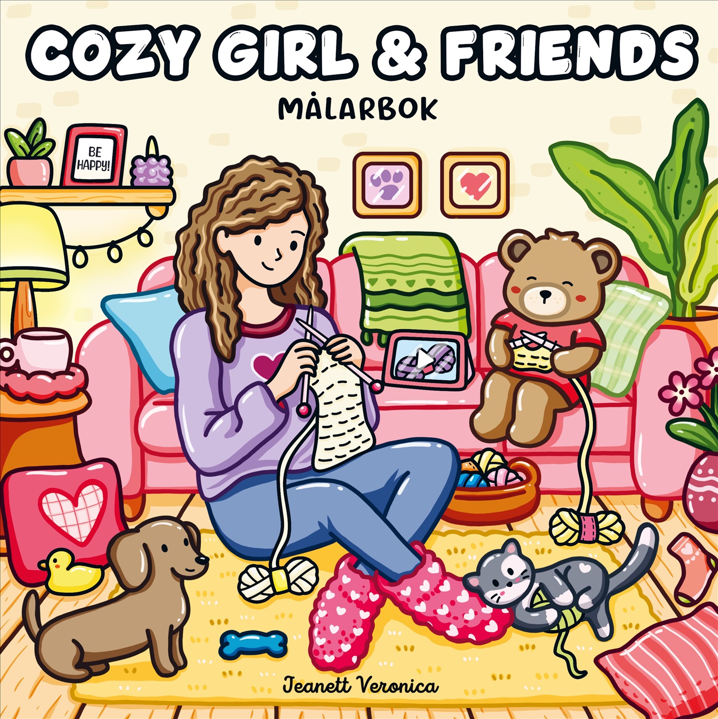 Omslag: Cozy Girl & Friends : Målarbok